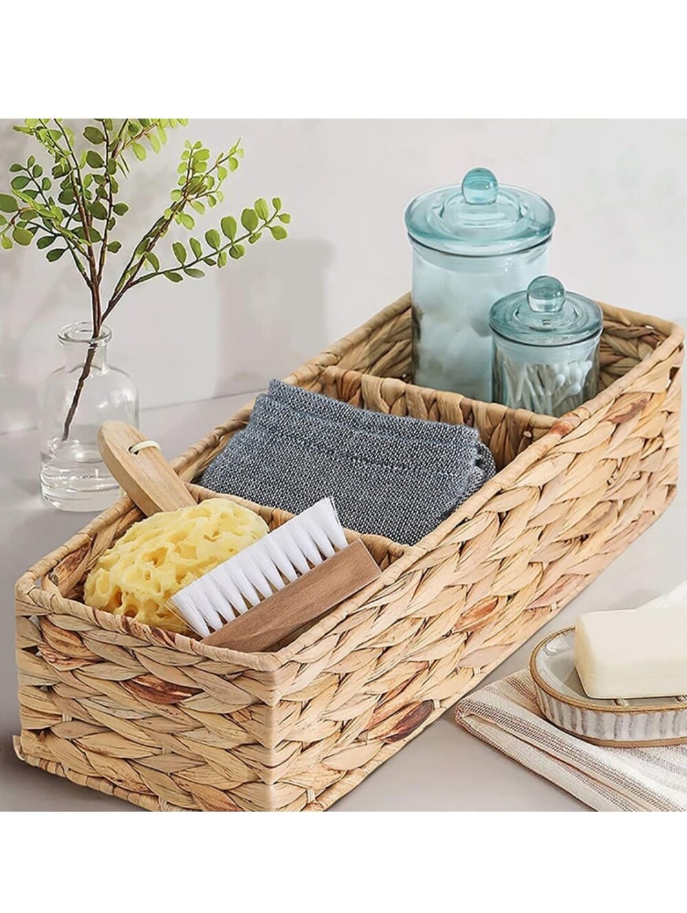 New Handwoven Water Hyacinth Storage Basket
